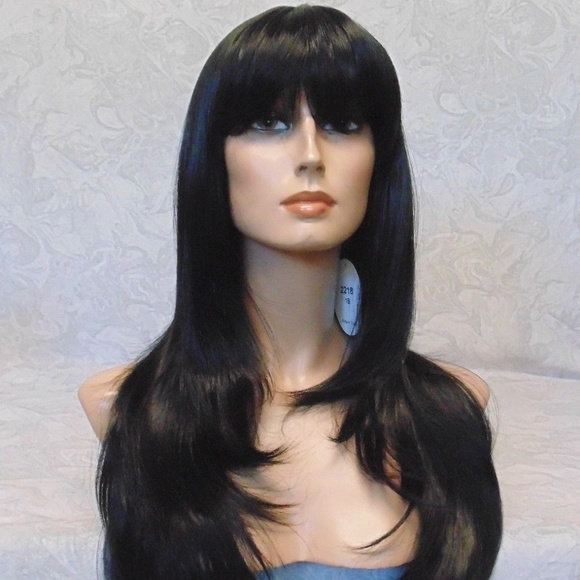 Long Straight Silky Natural Black High Heat Wig main image 7